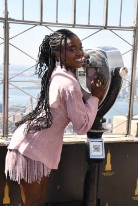 NEW YORK, NY - SEPTEMBER 8: Celia Rose Gooding pictured as the cast of Star Trek light the Empire State Building in celebration of the 60th Anniversary of Star Trek on September 8, 2026 in New York City. Copyright: xmpi099 MediaPunchx