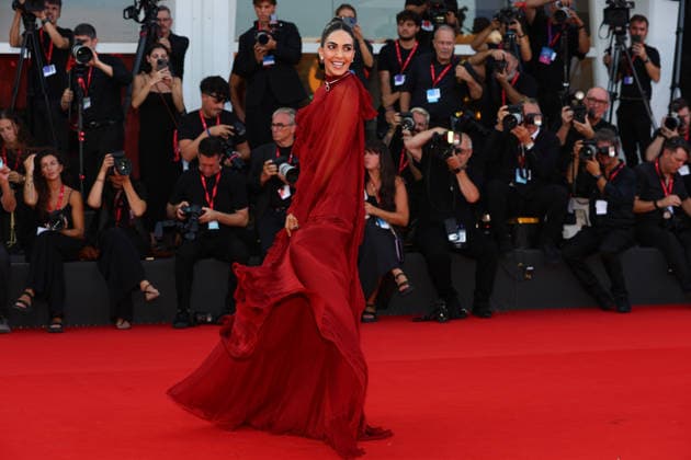 September 8, 2026, Venice Lido, Veneto, Italy: ROCIO MUNOZ during the red carpet arrivals ahead of the Premiere screening of the movie Bunker at the 83rd Venice Film Festival at Sala Grande in Venice Lido, Italy. Venice Lido Italy  - ZUMAc179 20260908_zep_c179_243 Copyright: xMickaelxChavetx
