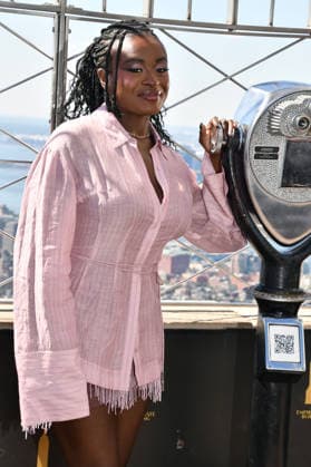 NEW YORK, NY, SEPTEMBER 8: Celia Rose Gooding is pictured as the cast of Star Trek lights up the Empire State Building to celebrate the 60th anniversary of Star Trek on September 8, 2026, in New York City. Credit: AdMedia, New York City, USA  - ZUMAa123 20260908_zaa_a123_114 Copyright: xJohnxFyckex
