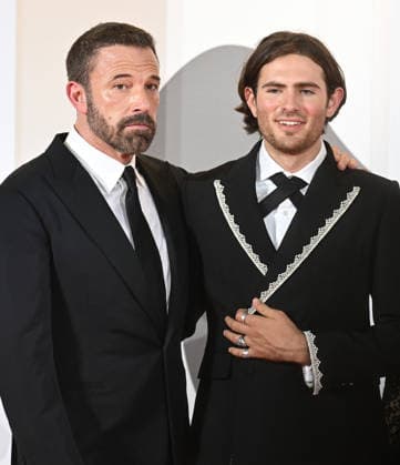 American actors Indiana Affleck and Ben Affleck attend the premiere of Company at the 83rd Venice Film Festival in Venice, Italy on Tuesday, September 8, 2026.  VEN202609081113 RUNExHELLESTAD