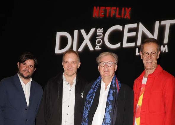 Antoine Le Carpentier, Aurélien Larger, Dominique Besnehard, and Harold Valentin Preview of the film *Dix pour cent* at the Olympia in Paris on September 8, 2026 Coadic Guirec Bestimage Paris, France  Copyright: xCOADICxGUIRECx xBESTIMAGExCOADICxGUIRECx xBESTIMAGEx