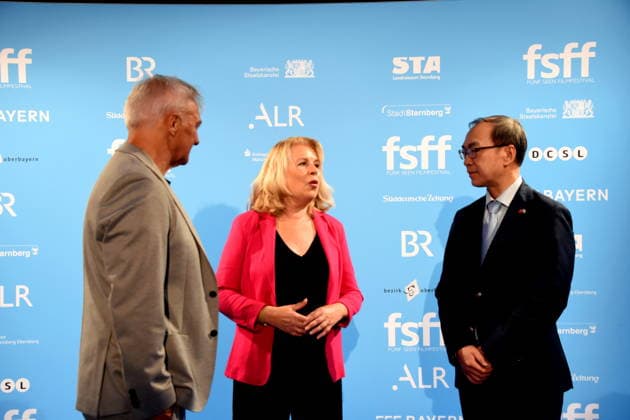 Matthias Helwig, Festival Director; Britta Hundesrügge, Deputy District Administrator of Starnberg District; Prof. Dr. Ian Tsing, Director General of the Taiwan Representative Office in Taipei, Starnberg; September 8, 2026, Schlossberghalle; 20th Five Lakes Film Festival: Taiwan Evening, in cooperation with the Taipeh Representative Office in the Federal Republic of