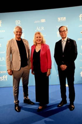 Matthias Helwig, Festival Director; Britta Hundesrügge, Deputy District Administrator of Starnberg District; Prof. Dr. Ian Tsing, Director General of the Taiwan Representative Office in Taipei, Starnberg; September 8, 2026, Schlossberghalle; 20th Five Lakes Film Festival: Taiwan Evening, in cooperation with the Taipeh Representative Office in the Federal Republic of