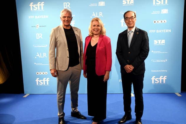 Matthias Helwig, Festival Director; Britta Hundesrügge, Deputy District Administrator of Starnberg District; Prof. Dr. Ian Tsing, Director General of the Taiwan Representative Office in Taipei, Starnberg; September 8, 2026, Schlossberghalle; 20th Five Lakes Film Festival: Taiwan Evening, in cooperation with the Taipeh Representative Office in the Federal Republic of