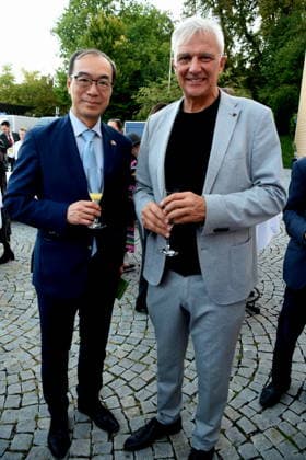 Prof. Dr. Ian Tsing, Director General, Taipei Representative Office in Taiwan; Matthias Helwig, Festival Director, Starnberg; September 8, 2026, Schlossberghalle; 20th Five Lakes Film Festival Taiwan Evening, in cooperation with the Taipei Representative Office in the Federal Republic of Germany, Munich Office; hosted by Dr. Ian Tsing Director General Photo: Starnberg