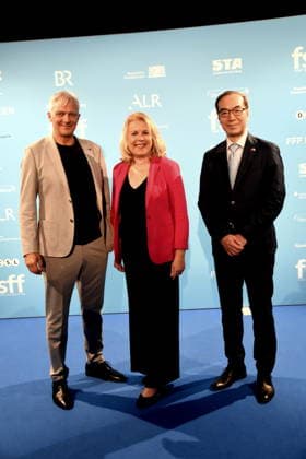 Matthias Helwig, Festival Director; Britta Hundesrügge, Deputy District Administrator of the Starnberg District; Prof. Dr. Ian Tsing, Director General of the Taiwan Representative Office in Taipei, Starnberg; September 8, 2026, Schlossberghalle; 20th Five Lakes Film Festival: Taiwan Evening, in cooperation with the Taipeh Representative Office in the Federal Republi