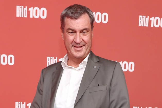 September 8, 2026, Markus Söder on the red carpet at BILD100 2026, Axel Springer’s new building, Berlin, Berlin