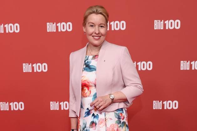 September 8, 2026, Franziska Giffey on the red carpet at BILD100 2026, Axel Springer New Building, Berlin, Berlin
