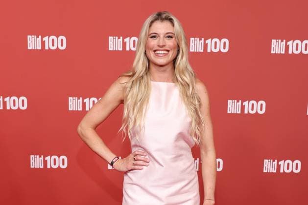 September 8, 2026, Celine Flores Willers on the red carpet at BILD100 2026, Axel Springer s new building, Berlin, Berlin