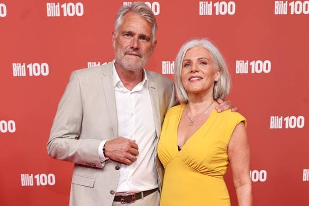 September 8, 2026, Frank Spothelfer and Birgit Schrowange on the red carpet at BILD100 2026, Axel Springer s new building, Berlin, Berlin