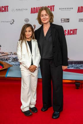 ABB ADAMSACHT: Minou Troll and Lina Wendel appear on the red carpet at the Berlin premiere of the feature film *Adams Acht* at the Zoo Palast movie theater on September 8, 2026, in Berlin, Germany