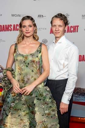 ABB ADAMSACHT: Svenja Jung and Felix Kammerer on the red carpet at the Berlin premiere of the feature film *Adams Acht* at the Zoo Palast movie theater on September 8, 2026, in Berlin, Germany