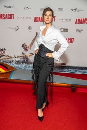 ABB ADAMSACHT: Katrin Roever on the red carpet at the Berlin premiere of the feature film *Adams Acht* at the Zoo Palast movie theater on September 8, 2026, in Berlin, Germany