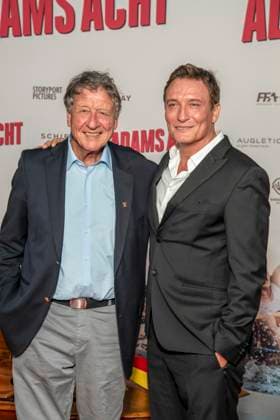ABB ADAMSACHT: Oliver Masucci and Klaus Bittner on the red carpet at the Berlin premiere of the feature film *Adams Acht* at the Zoo Palast movie theater on September 8, 2026, in Berlin, Germany