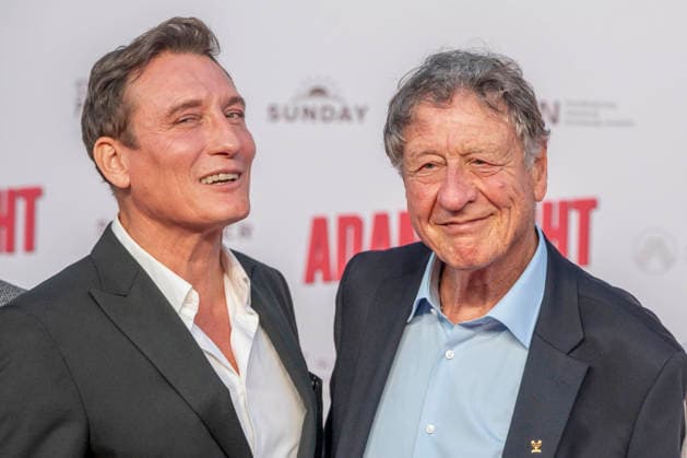 ABB ADAMSACHT: Oliver Masucci and Klaus Bittner appear on the red carpet at the Berlin premiere of the feature film *Adams Acht* at the Zoo Palast movie theater on September 8, 2026, in Berlin, Germany