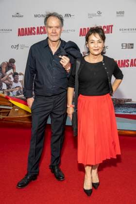 ABB ADAMSACHT: Stephan Falk and Anke Sevenich on the red carpet at the Berlin premiere of the feature film *Adams Acht* at the Zoo Palast movie theater on September 8, 2026, in Berlin, Germany