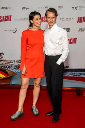 ABB ADAMSACHT: Nina Siewert and Felix Kammerer appear on the red carpet at the Berlin premiere of the feature film *Adams Acht* at the Zoo Palast movie theater on September 8, 2026, in Berlin, Germany