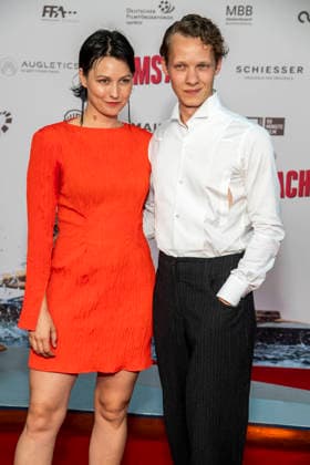 ABB ADAMSACHT: Nina Siewert and Felix Kammerer appear on the red carpet at the Berlin premiere of the feature film *Adams Acht* at the Zoo Palast movie theater on September 8, 2026, in Berlin, Germany