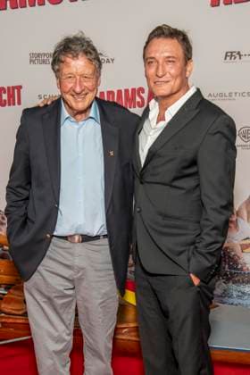 ABB ADAMSACHT: Oliver Masucci and Klaus Bittner appear on the red carpet at the Berlin premiere of the feature film *Adams Acht* at the Zoo Palast movie theater on September 8, 2026, in Berlin, Germany