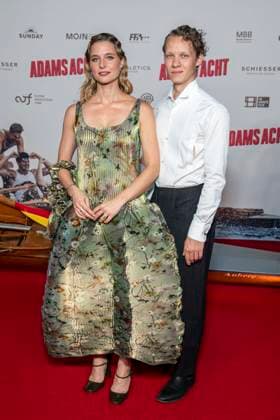 ABB ADAMSACHT: Svenja Jung and Felix Kammerer on the red carpet at the Berlin premiere of the feature film *Adams Acht* at the Zoo Palast movie theater on September 8, 2026, in Berlin, Germany
