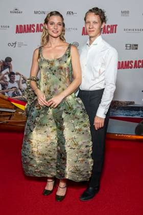 ABB ADAMSACHT: Svenja Jung and Felix Kammerer on the red carpet at the Berlin premiere of the feature film *Adams Acht* at the Zoo Palast movie theater on September 8, 2026, in Berlin, Germany