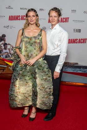 ABB ADAMSACHT: Svenja Jung and Felix Kammerer on the red carpet at the Berlin premiere of the feature film *Adams Acht* at the Zoo Palast movie theater on September 8, 2026, in Berlin, Germany