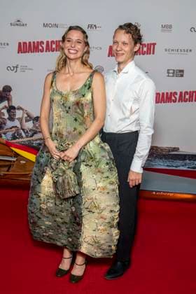 ABB ADAMSACHT: Svenja Jung and Felix Kammerer on the red carpet at the Berlin premiere of the feature film *Adams Acht* at the Zoo Palast movie theater on September 8, 2026, in Berlin, Germany