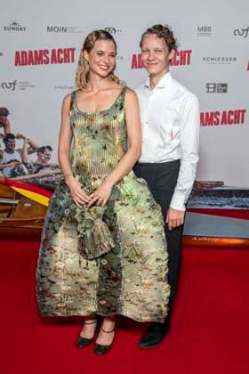 ABB ADAMSACHT: Svenja Jung and Felix Kammerer on the red carpet at the Berlin premiere of the feature film *Adams Acht* at the Zoo Palast movie theater on September 8, 2026, in Berlin, Germany
