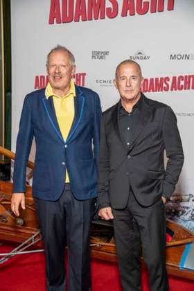 ABB ADAMSACHT: Axel Milberg and Heino Ferch on the red carpet at the Berlin premiere of the feature film *Adams Acht* at the Zoo Palast cinema on September 8, 2026, in Berlin, Germany