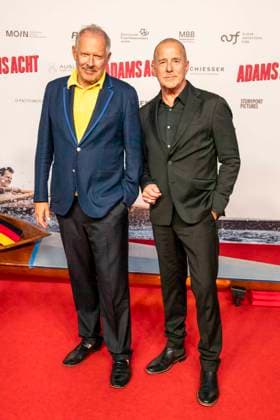ABB ADAMSACHT: Axel Milberg and Heino Ferch on the red carpet at the Berlin premiere of the feature film *Adams Acht* at the Zoo Palast movie theater on September 8, 2026, in Berlin, Germany