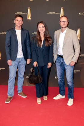 Eike Köhler, Kim Kristin Mauch, and Björn Kurtenbach at the 2026 German Television Awards ceremony, The Night of the Creatives, at Flora in Cologne, September 8, 2026 Foto:xR.xSchmiegeltx xFuturexImagex kreative_6829