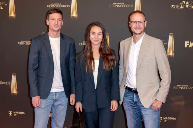 Eike Köhler, Kim Kristin Mauch, and Björn Kurtenbach at the 2026 German Television Awards ceremony, The Night of the Creatives, at Flora in Cologne, September 8, 2026 Foto:xR.xSchmiegeltx xFuturexImagex kreative_6831