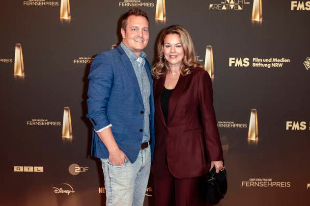 Nicole Simmen with her companion at the 2026 German Television Awards ceremony, The Night of the Creatives, at Flora Cologne, September 8, 2026 Foto:xR.xSchmiegeltx xFuturexImagex kreative_6845