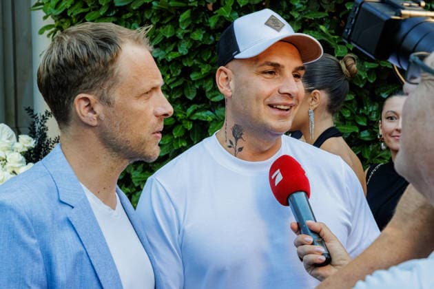 September 8, 2026, Bonn Oliver Pocher and Pietro Lombardi of the Patchwork Boys at the Private Summer Gathering by One Luxury at Villa Stella Rheni in Bonn, North Rhine-Westphalia, Germany
