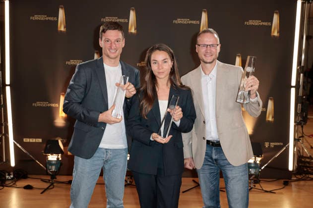 Eike Köhler, Kim Kristin Mauch, and Björn Kurtenbach at the 2026 German Television Awards ceremony, The Night of the Creatives, at Flora Cologne, September 8, 2026 Foto:xR.xSchmiegeltx xFuturexImagex kreative_6921