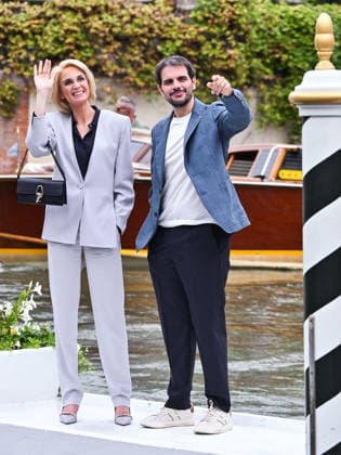 IPA88309623 - Venice, 83rd Venice International Film Festival 2026 - Day 8 - Arrivals at the Excelsior Hotel pier - Pictured: Emanuela Fanelli , Valerio Vestoso  Copyright: xSimonexComix xPoolxPhotoxEventsx08x IPA88309623