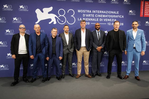 September 9, 2026, Venice, Italy: French director Jerome Pierrart and the cast and crew of the film attends the photocall of the film La Moula during the 83rd Venice International Film Festival in Venice, Italy. Venice Italy - ZUMAs197 20260909_aaa_s197_040 Copyright: xMarcoxBaradax