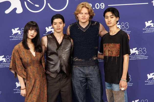 83rd Venice International Film Festival in Venice, Italy - 09 Sep 2026. (L-R) Yuma Taira, Naoto Shimajiri, West Mulholland, and Daido attends the photocall of the film The Color of the Sun during the 83rd Venice International Film Festival in Venice, Italy. Venice Italy Copyright: xMarcoxBaradax xSOPAxImagesx 20260909_PHOTOCALL THE COLOR OF THE SUN-31