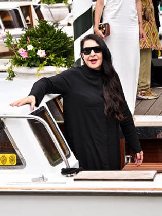 IPA88312592 - Venice, 83rd Venice International Film Festival 2026 - Day 8 - Arrivals at the Excelsior Hotel pier - Pictured: Marina AbramoviÄ‡  Copyright: xSimonexComix xPoolxPhotoxEventsx08x IPA88312592