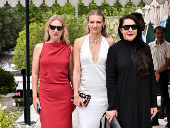 IPA88312605 - Venice, 83rd Venice International Film Festival 2026 Day 8 Arrivals at the Excelsior Hotel pier Pictured: Marina AbramoviÄ‡, guest  Copyright: xSimonexComix xPoolxPhotoxEventsx08x IPA88312605