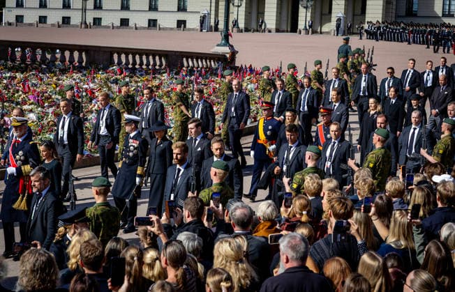09-09-2026 Funeral of King Harald of Norway during a royal procession from the Royal Palace Chapel to the Cathedral in Oslo. Grandduke Guillaume and Grandduchess Stephanie and Grandduke Henri Prince Alois of Liechtenstein and Princess Sophie Prince Akishino and Princess Kiko Prince William and Princess Anne ( The Princess Royal ) Â  Copyright: xPPEx
