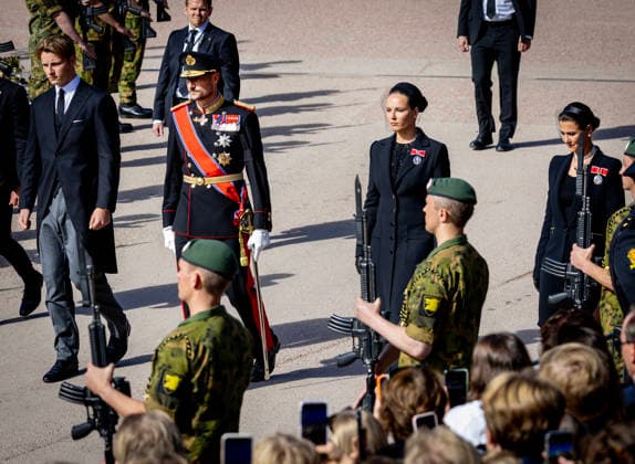 09-09-2026 Funeral of King Harald of Norway during a royal procession from the Royal Palace Chapel to the Cathedral in Oslo. King Haakon and Princess Ingrid Alexandra and Prince Sverre Magnus and Princess Martha Louise Â  Copyright: xPPEx
