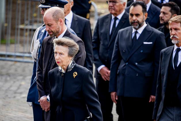 09-09-2026 Funeral of King Harald of Norway during a royal procession from the Royal Palace Chapel to the Cathedral in Oslo. Prince William and Princess Anne ( The Princess Royal ) Â  Copyright: xPPEx