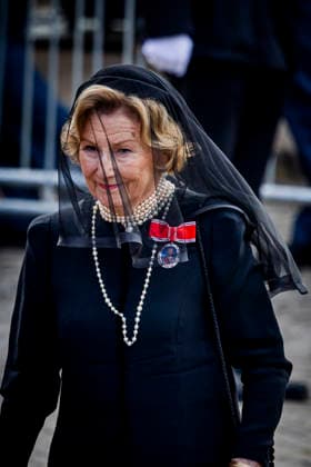09-09-2026 Funeral of King Harald of Norway during a royal procession from the Royal Palace Chapel to the Cathedral in Oslo. Queen Sonja Â  Copyright: xPPEx