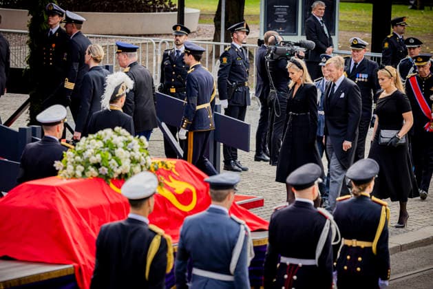 09-09-2026 Funeral of King Harald of Norway during a royal procession from the Royal Palace Chapel to the Cathedral in Oslo. King Willem-Alexander and Queen Maxima and Princess Amalia Â  Copyright: xPPEx