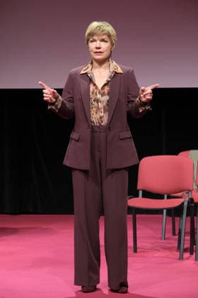Antje Rietz at the photo shoot for the comedy *Männerbeschaffungsmaßnahmen* at the Winterhuder Fährhaus theater in Hamburg; four women rediscover their hopes and feelings during a seminar they attend together—a musical play featuring many hits and evergreens, The premiere is on September 11, 2026, in Hamburg, September 11, 2026