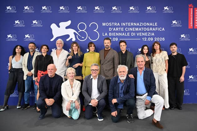 September 9, 2026, Venice, Rome, Italy: Tommaso Ragno, Elena Radonicich, Vanessa Scalera, director Edoardo De Angelis, Ivana Lolito, Antonio Franchini, Ilaria Macchia, Francesco Piccolo, Roberto Sessa, Paolo Del Brocco, and Alfredo Maddaluno during the photocall for the film The Fire You Carry Inside, 83rd Venice Film Festival. Venice, September 9, 2026 Venice Italy - ZUMAa289 20260909_zia_a289_156 Copyright: xMariaxLauraxAntonellix xAgfx