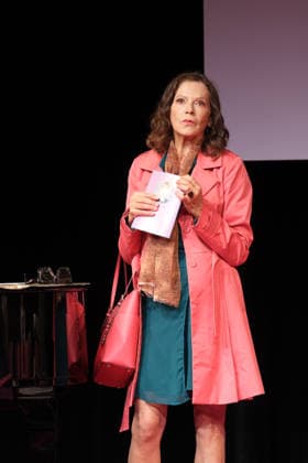 Angela Roy at the photo shoot for the comedy *Männerbeschaffungsmaßnahmen* at the Winterhuder Fährhaus theater in Hamburg; four women rediscover their hopes and feelings during a seminar they attend together—a musical play filled with hits and evergreens, premiering on September 11, 2026, Hamburg, September 9, 2026