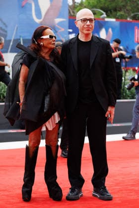 News - Dau Red Carpet - The 83rd Venice International Film Festival Michele Lamy and Youssef Nabil attend the Dau Screening during the 83rd Venice International Film Festival at Sala Grande on September 09, 2026 in Venice, Italy. Photo: Cinzia Camela. Lido di Venezia Palazzo del Cinema Italy Copyright: xCinziaxCamelax xLiveMediax LPN_2660292