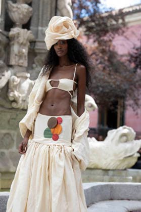 September 9, 2026, Madrid, Spain: A model parades with Maria Lafuente design during the OMODA Fashion Week Madrid at Jardines Sabatini Madrid. Madrid Spain  - ZUMAs197 20260909_aaa_s197_117 Copyright: xAtilanoxGarciax